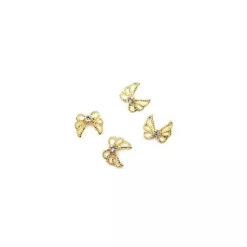 Металлическая фурнитура POLE «Бабочка», со стразами, 4 шт