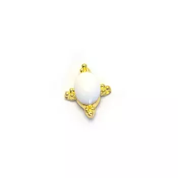 Металлическая фурнитура POLE «Ромб с белым камнем», 4 шт