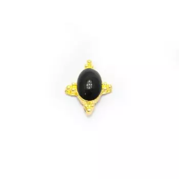 Металлическая фурнитура POLE «Ромб с чёрным камнем», 4 шт