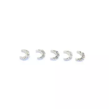 Металлическая фурнитура POLE «Серебряный полумесяц со стразами», 2 шт