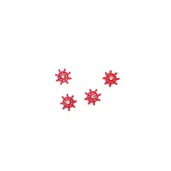 Металлическая фурнитура POLE «Штурвал», красный, 4 шт