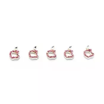 Металлическая фурнитура POLE «Яблоко с розовыми стразами»