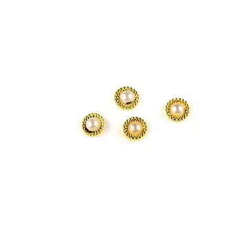 Металлическая фурнитура POLE «Жемчужина», в круглой рамке, 4 шт