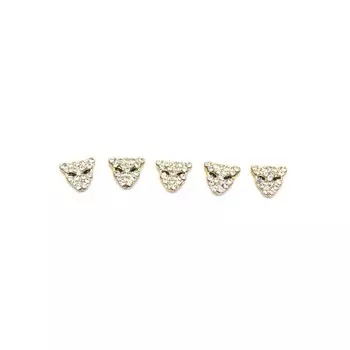 Металлическая фурнитура POLE «Золотая пантера», в стразах, 2 шт