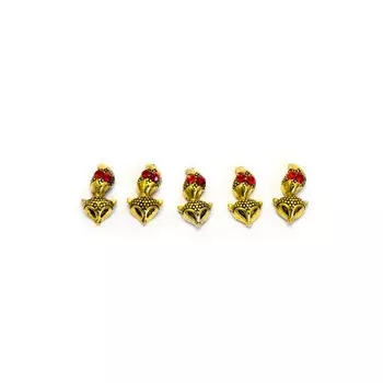 Металлическая фурнитура POLE «Золотой мангуст», с красными стразами, 2 шт