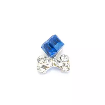 Металлическая фурнитура TNL «Бант с синим кубом», 4 шт