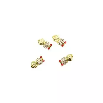 Металлическая фурнитура TNL «Рыбка со стразами», 4 шт