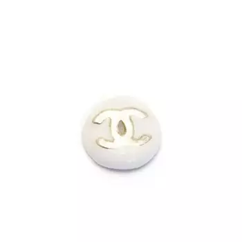 Металлическая фурнитура TNL «Шанель серебро на белом», 4 шт