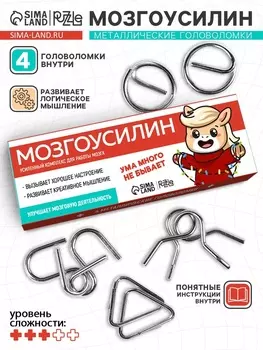 Металлические головоломки «Мозгоусилин», лошадь, набор 4 шт.