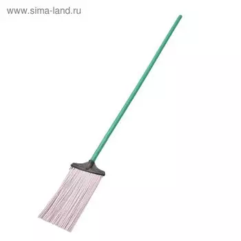 Метла полипропиленовая «Плоская», с черенком, МИКС