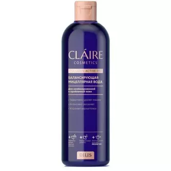 Мицеллярная вода Claire Cosmetics Collagen Active Pro, балансирующая, 400 мл