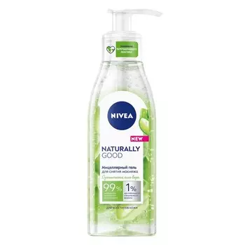Мицеллярный гель для снятия макияжа с лица NIVEA NATURALLY GOOD с алоэ, 140 мл
