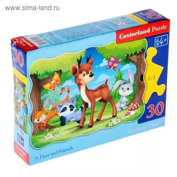 Миди-пазлы «Оленёнок с друзьями», 30 элементов