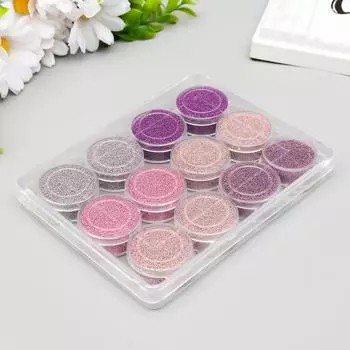 Микробисер стекло "Оттенки фиолетового" МИКС 1 баночка=10 гр=1 набор