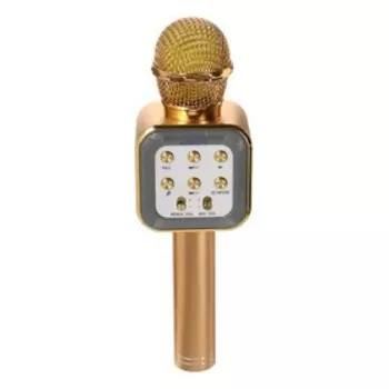 Микрофон для караоке Belsis MA3002BK, 3 Вт, 1200 мАч, Bluetooth, FM, microSD, золотой