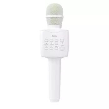 Микрофон для караоке Hoco BK5, 5 Вт, 1200 мАч, BT 5.0, microSD, USB, коррекция голоса, белый