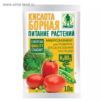 Удобрение Борная кислота «Грин Бэлт» микроудобрение, 10 г