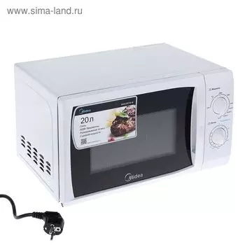 Микроволновая печь Midea MG 820 CFB-W, 20л, 800Вт, гриль, механическое управление