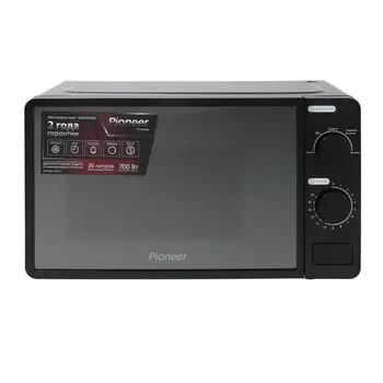 Микроволновая печь Pioneer MW200M, 20 л, 700 Вт, чёрно-серебристая