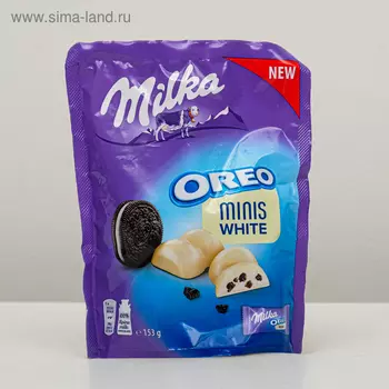 Милка минис вайт с кусочками печенья орео, white, 153 г