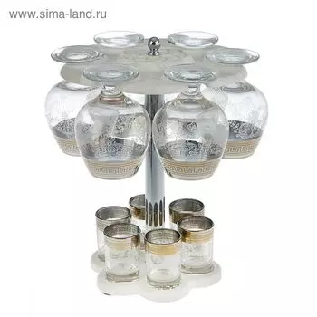 Мини-бар 12 предметов коньяк, гравировка, белый 350/50 мл