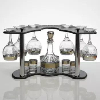 Мини-бар 13 предметов фужеров, графин 500 мл, стопка 50 мл, бокал 240 мл