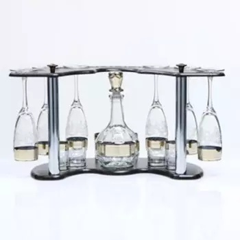 Мини-бар "Барокко" барная стойка, графин, 6 бокалов/стопок