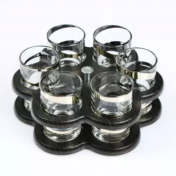 Мини-бар "Барокко с напылением" 6 стопок 50мл на стойке