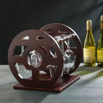 Мини-бар "Бочка", 6 фужеров в комплекте