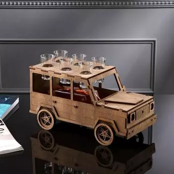 Мини-бар деревянный "Гелик", 35х18х5 см, светлый