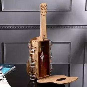 Мини-бар деревянный "Гитара", 34х20х6 см, светлый