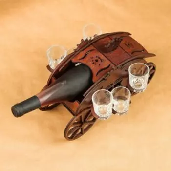 Мини-бар деревянный "Карета", тёмный, 30 см