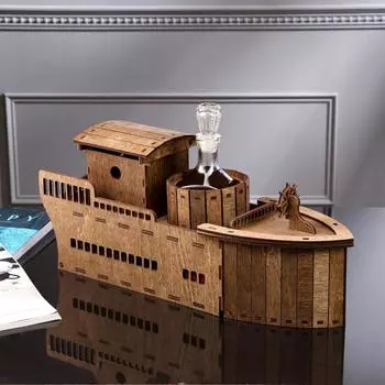 Мини-бар деревянный "Катер", 44х15х6 см, светлый