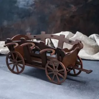 Мини-бар деревянный "Повозка", тёмный, 28 см