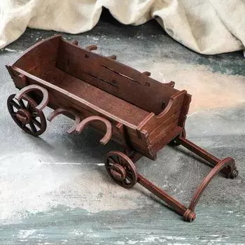 Мини-бар деревянный "Телега", тёмный, 29 см