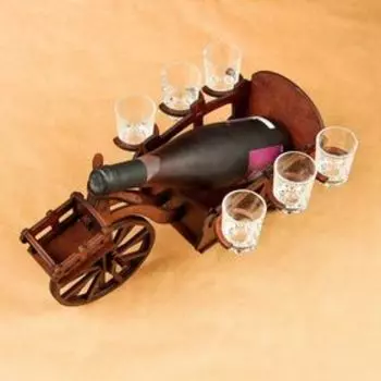 Мини-бар деревянный "Велосипед", тёмный, 22 см