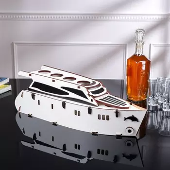 Мини-бар деревянный "Яхта", белый, 47 см