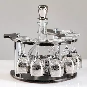 Мини-бар двойной "Jungle с напылением серебро" 0,5 л, 60 мл