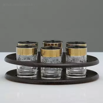 Мини-бар 6 предметов овал, гравировка 50 мл