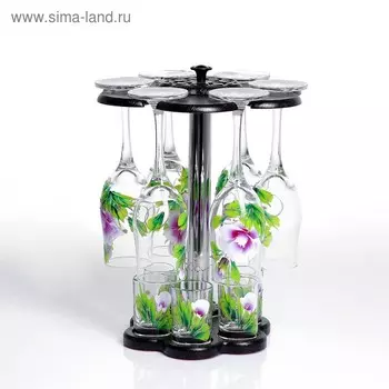 Мини-бар "Розочка" 12 предметов, художественная роспись 200/50 мл