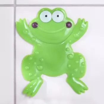 Мини-коврик для ванны Доляна «Лягушонок», 11,5×14 см, цвет зелёный