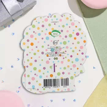 Мини-открытка "8 Марта" глиттер, фиолетовые тюльпаны, 13х13,5 см