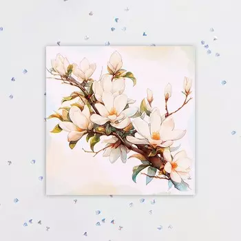 Мини-открытка «Цветущая магнолия» 7.57.5 см
