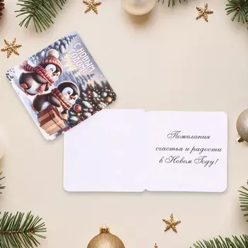 Мини-открытка «С Новым годом!», 7 х 7 см
