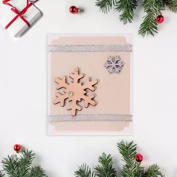 Мини-открытка новогодняя «Снежинка», ручная работа