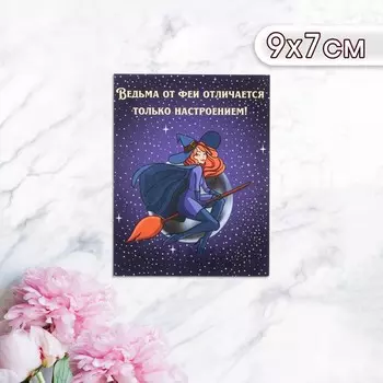 Мини-открытка «Ведьма от феи отличается только настроением!» 97 см