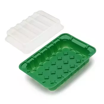 Мини-парник для рассады, 2517.54.5 см, 24 ячейки под таблетки для рассады d=3 см, пластик, Greengo