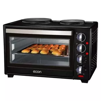 Мини-печь Econ ECO-GP3222MO, 700/1600 Вт, 2 конфорки, 32 л, 100-250°С, цвет чёрный