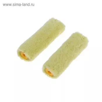 Мини-ролик ТУНДРА, полиакрил, 100 мм, рукоятка d=6 мм, D=15 мм, 12 мм, 2 шт.