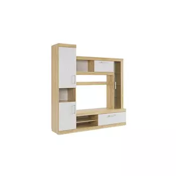 Мини - стенка для гостиной «Макси», 18504701870 мм, цвет дуб сонома/белое дерево